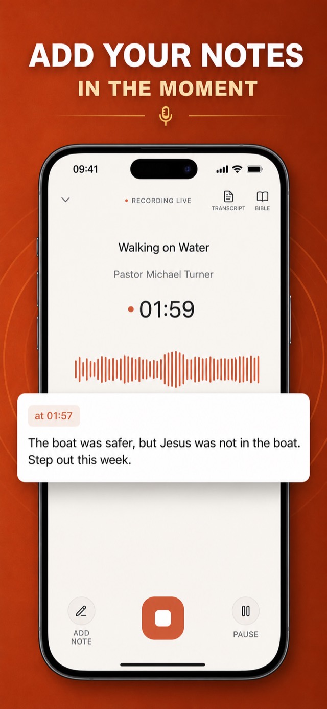 Personal notes attached to a sermon
