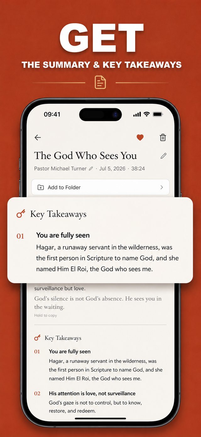 AI sermon summary with numbered key takeaways